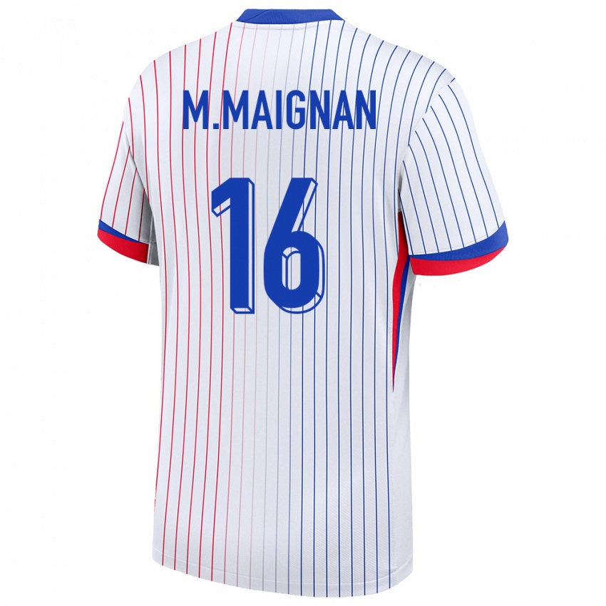 Kinder Frankreich Mike Maignan #16 Weiß Auswärtstrikot Trikot 24-26 T-Shirt