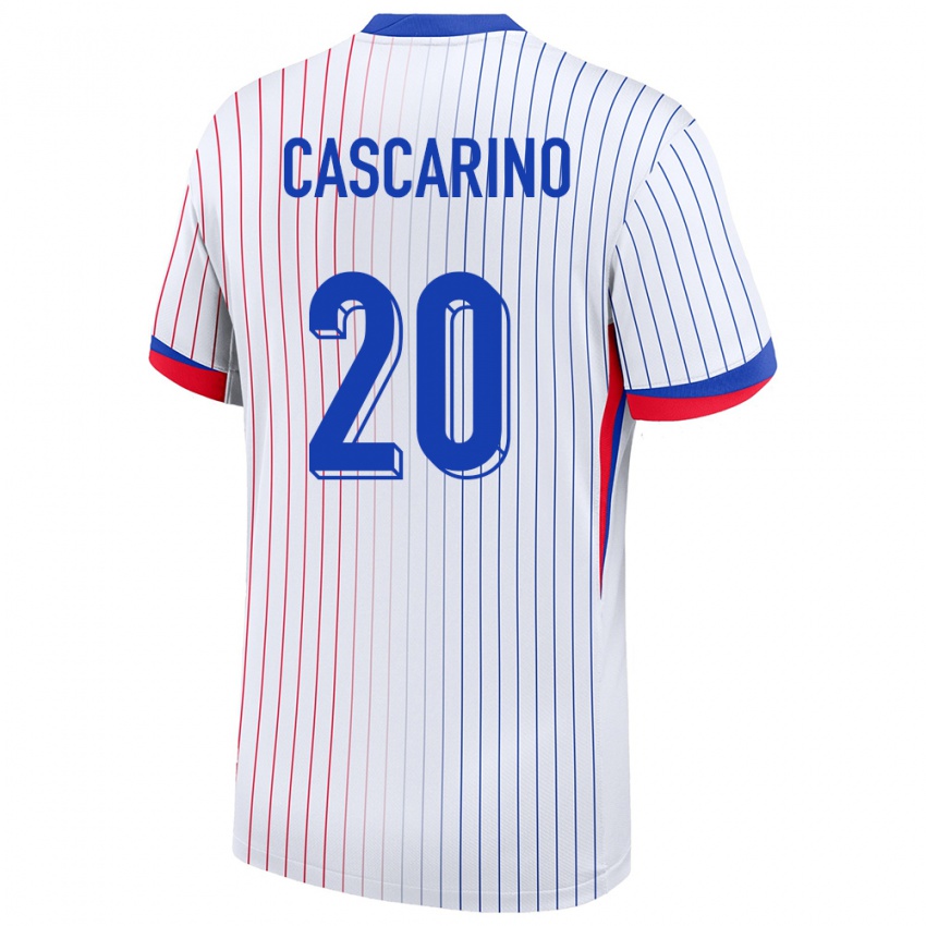 Kinder Frankreich Delphine Cascarino #20 Weiß Auswärtstrikot Trikot 24-26 T-Shirt