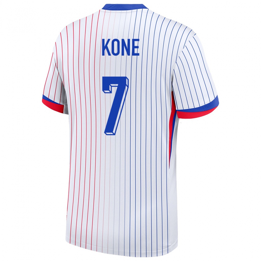 Kinder Frankreich Kouadio Kone #7 Weiß Auswärtstrikot Trikot 24-26 T-Shirt