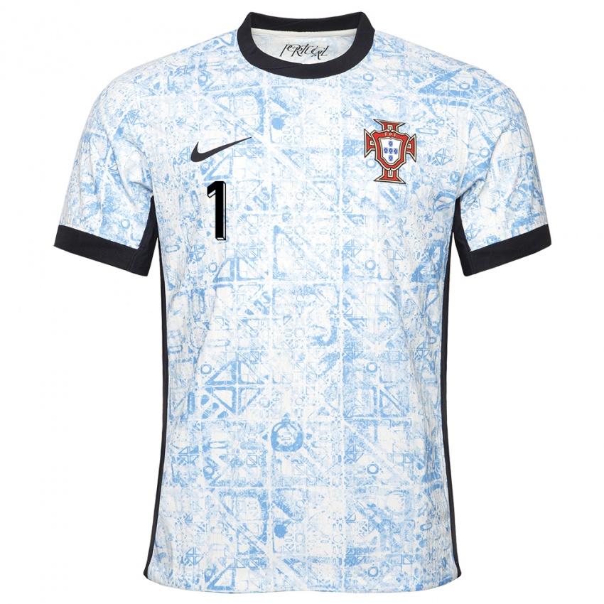 Kinder Portugal Andre Moreira #1 Cremeblau Auswärtstrikot Trikot 24-26 T-Shirt