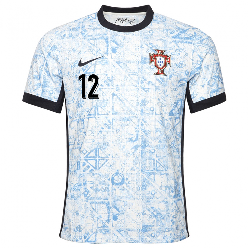 Kinder Portugal David Ivanov #12 Cremeblau Auswärtstrikot Trikot 24-26 T-Shirt