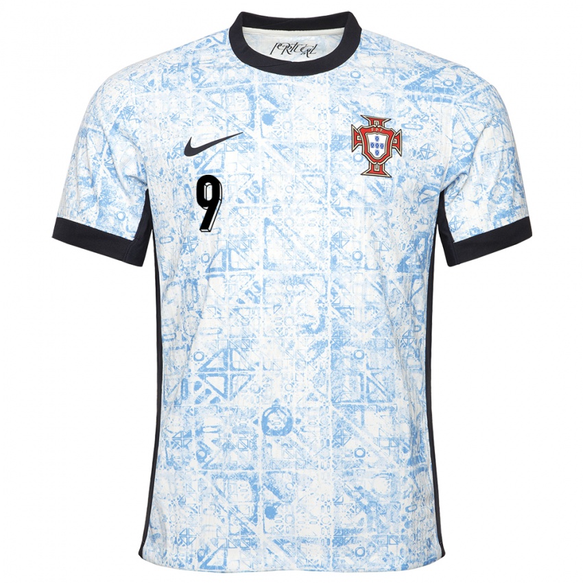 Kinder Portugal Henrique Araujo #9 Cremeblau Auswärtstrikot Trikot 24-26 T-Shirt