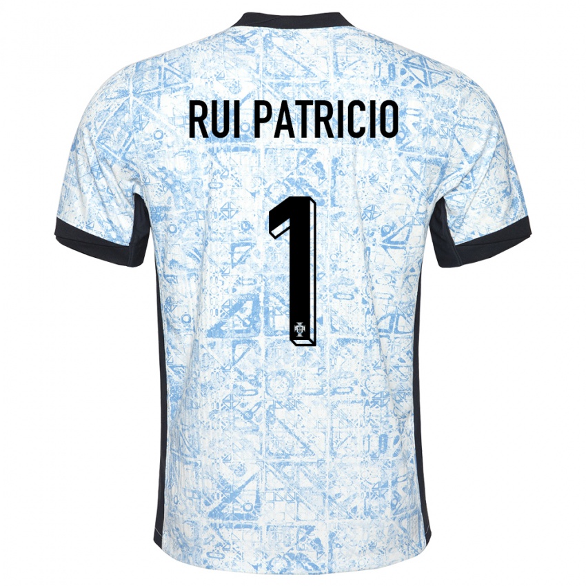 Kinder Portugal Rui Patricio #1 Cremeblau Auswärtstrikot Trikot 24-26 T-Shirt