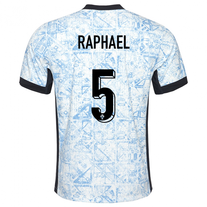 Kinder Portugal Raphael Guerreiro #5 Cremeblau Auswärtstrikot Trikot 24-26 T-Shirt