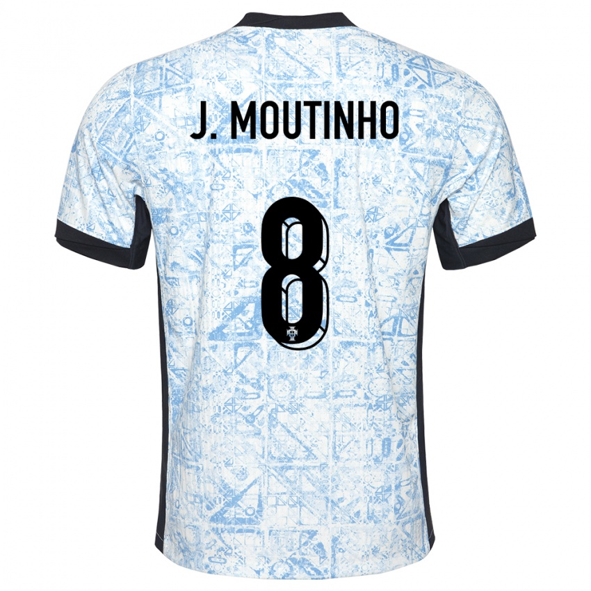 Kinder Portugal Joao Moutinho #8 Cremeblau Auswärtstrikot Trikot 24-26 T-Shirt