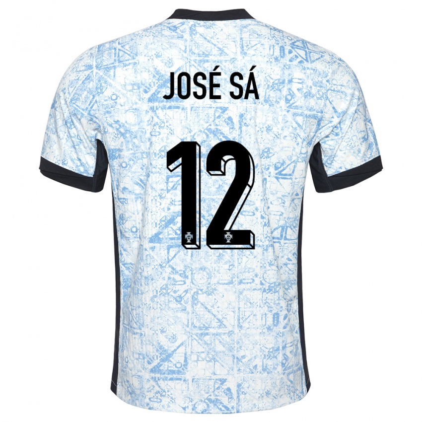 Kinder Portugal Jose Sa #12 Cremeblau Auswärtstrikot Trikot 24-26 T-Shirt