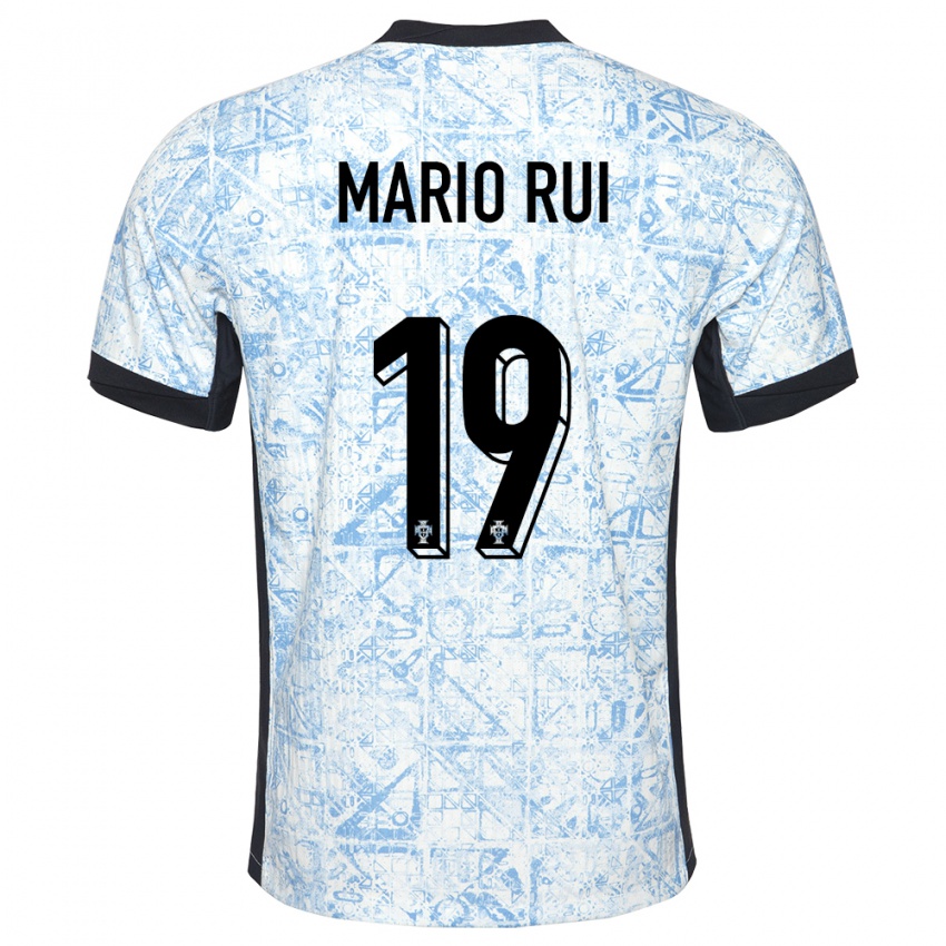 Kinder Portugal Mario Rui #19 Cremeblau Auswärtstrikot Trikot 24-26 T-Shirt