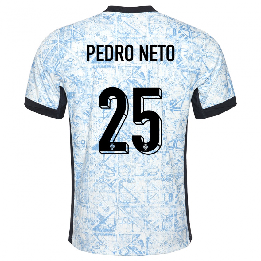 Kinder Portugal Pedro Neto #25 Cremeblau Auswärtstrikot Trikot 24-26 T-Shirt