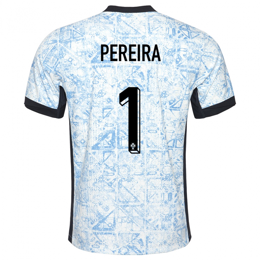 Kinder Portugal Ines Pereira #1 Cremeblau Auswärtstrikot Trikot 24-26 T-Shirt