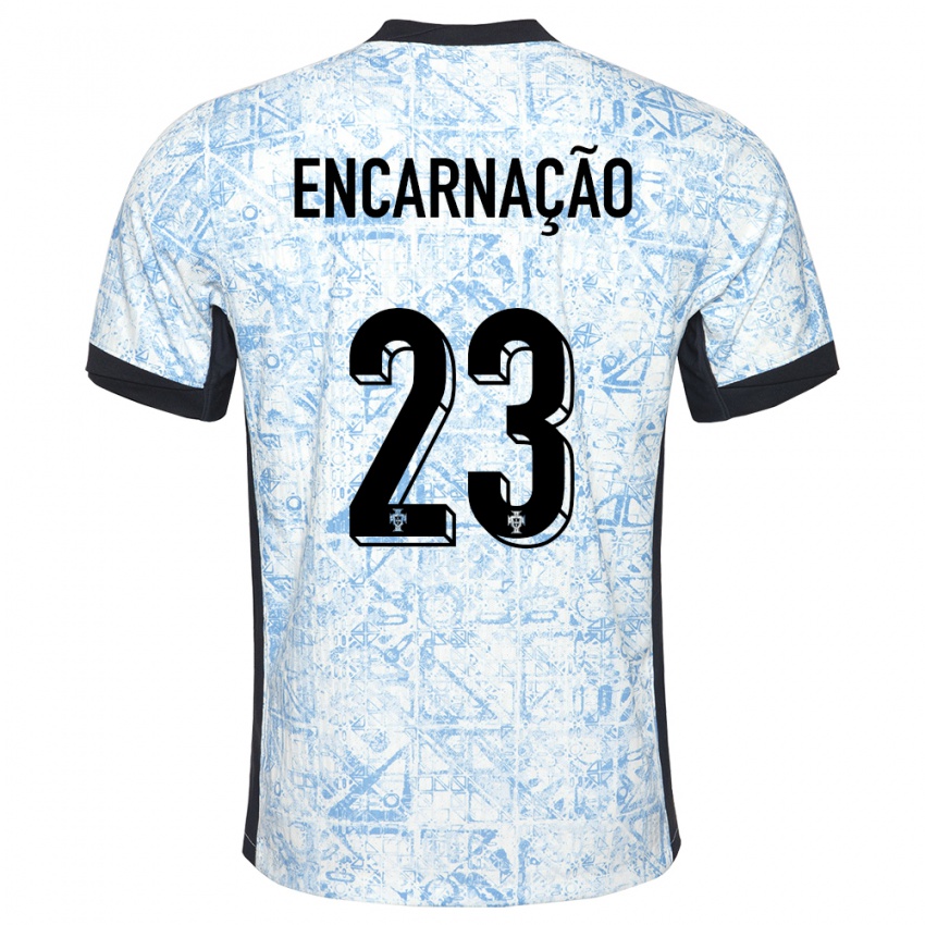 Kinder Portugal Telma Encarnacao #23 Cremeblau Auswärtstrikot Trikot 24-26 T-Shirt