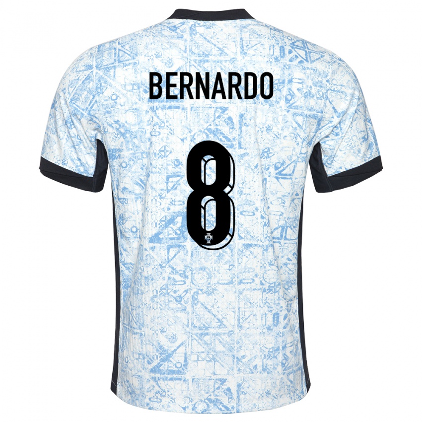 Kinder Portugal Paulo Bernardo #8 Cremeblau Auswärtstrikot Trikot 24-26 T-Shirt