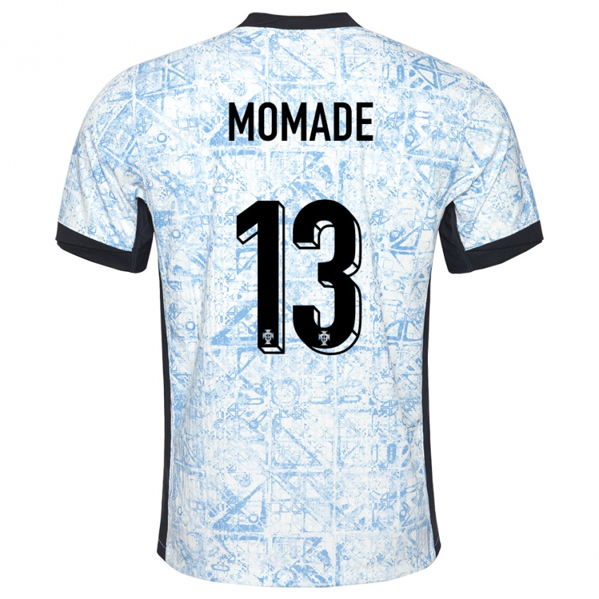 Kinder Portugal Rayhan Momade #13 Cremeblau Auswärtstrikot Trikot 24-26 T-Shirt