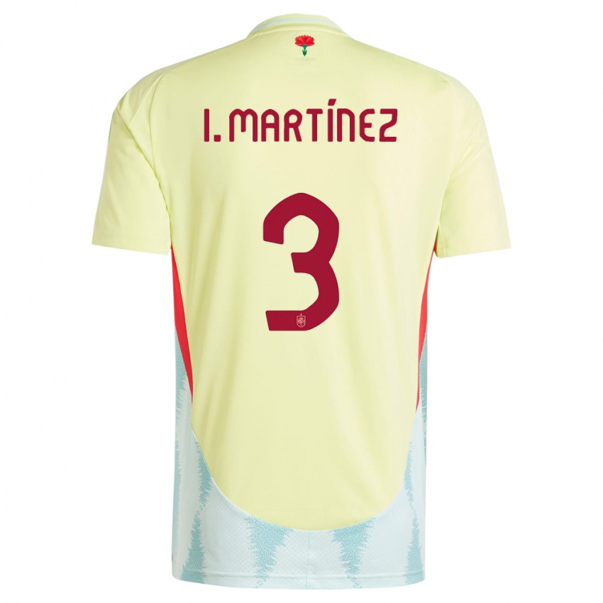 Kinder Spanien Inigo Martinez #3 Gelb Auswärtstrikot Trikot 24-26 T-Shirt