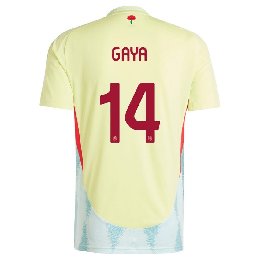 Kinder Spanien Jose Gaya #14 Gelb Auswärtstrikot Trikot 24-26 T-Shirt