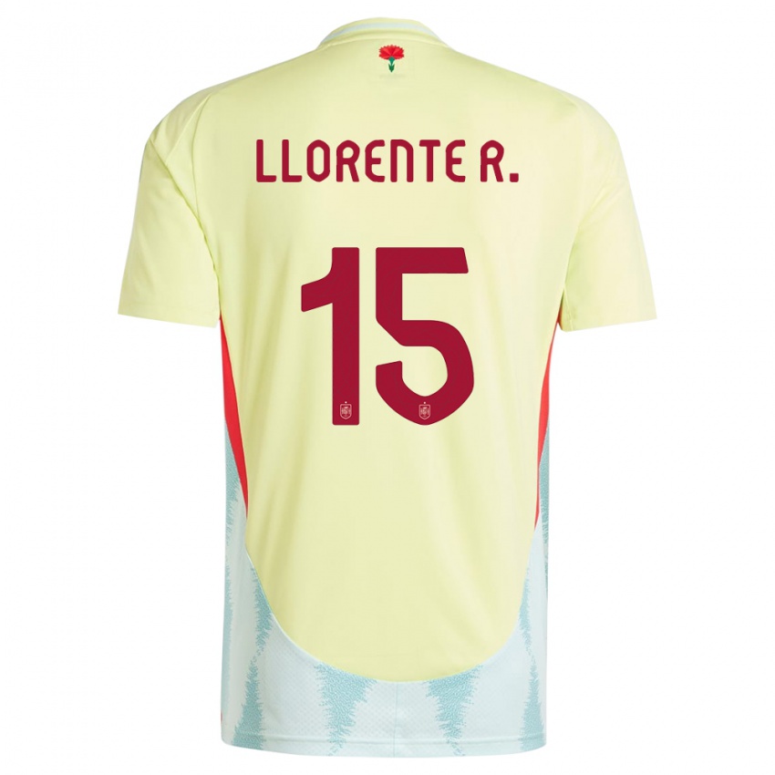 Kinder Spanien Diego Llorente #15 Gelb Auswärtstrikot Trikot 24-26 T-Shirt