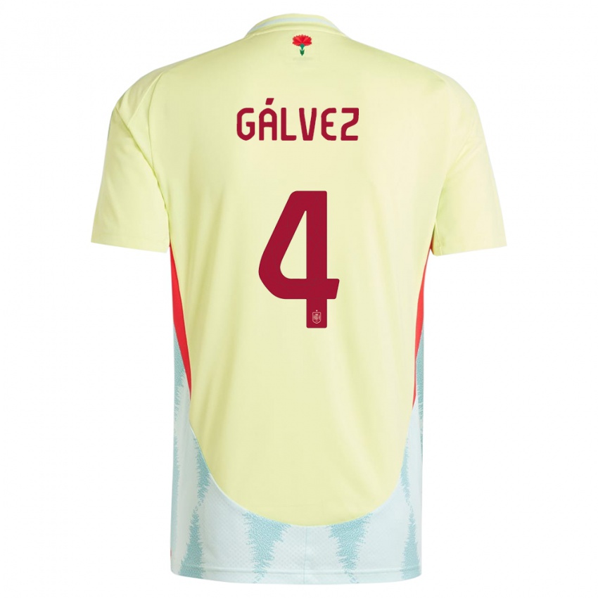 Kinder Spanien Rocio Galvez #4 Gelb Auswärtstrikot Trikot 24-26 T-Shirt