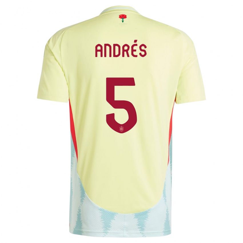 Kinder Spanien Ivana Andres #5 Gelb Auswärtstrikot Trikot 24-26 T-Shirt