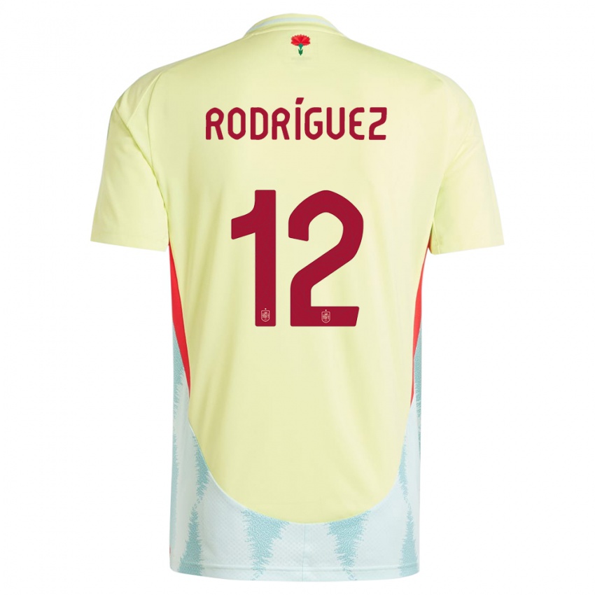 Kinder Spanien Lucia Rodriguez #12 Gelb Auswärtstrikot Trikot 24-26 T-Shirt