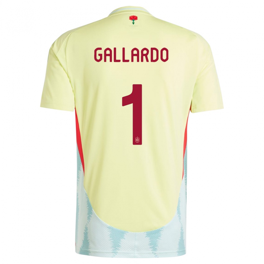 Kinder Spanien Dolores Gallardo #1 Gelb Auswärtstrikot Trikot 24-26 T-Shirt