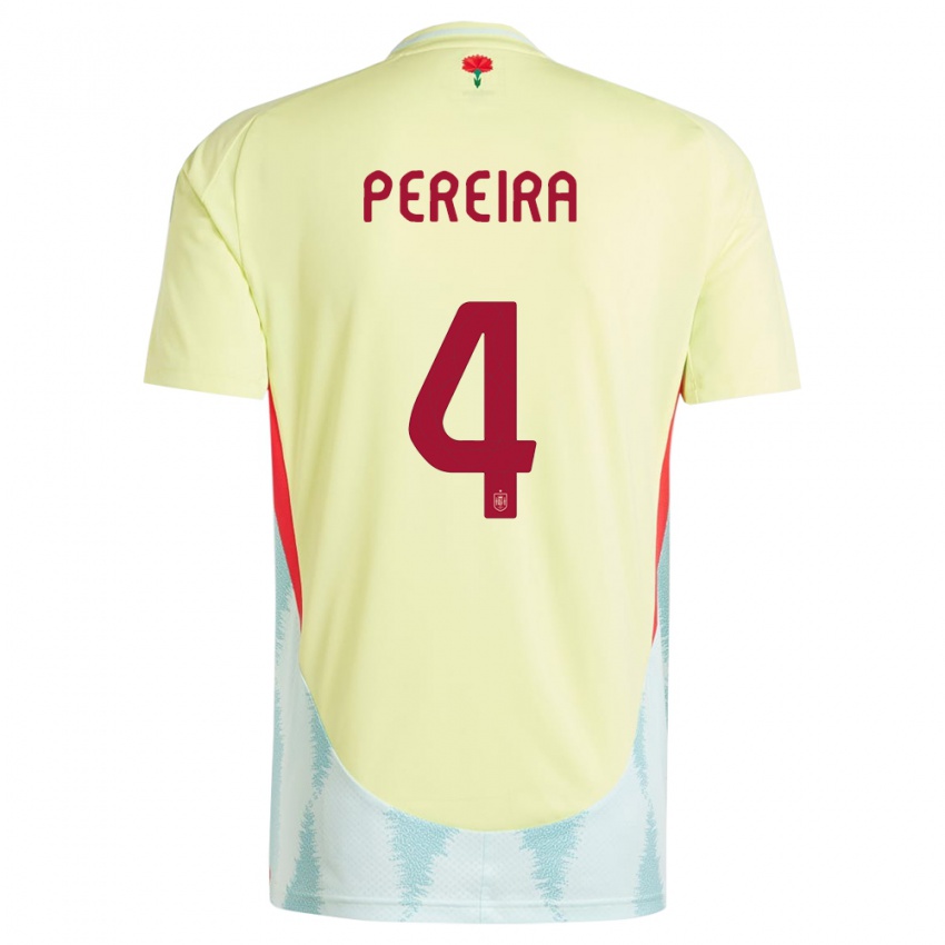 Kinder Spanien Andrea Pereira #4 Gelb Auswärtstrikot Trikot 24-26 T-Shirt