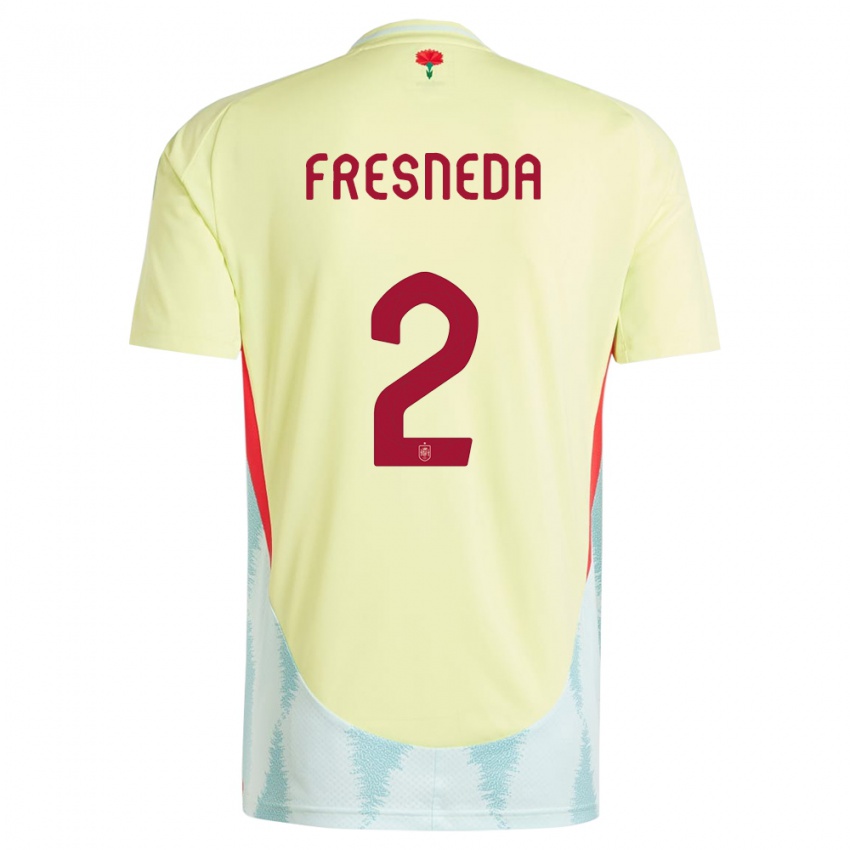 Kinder Spanien Ivan Fresneda #2 Gelb Auswärtstrikot Trikot 24-26 T-Shirt