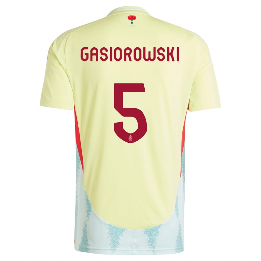 Kinder Spanien Yarek Gasiorowski #5 Gelb Auswärtstrikot Trikot 24-26 T-Shirt