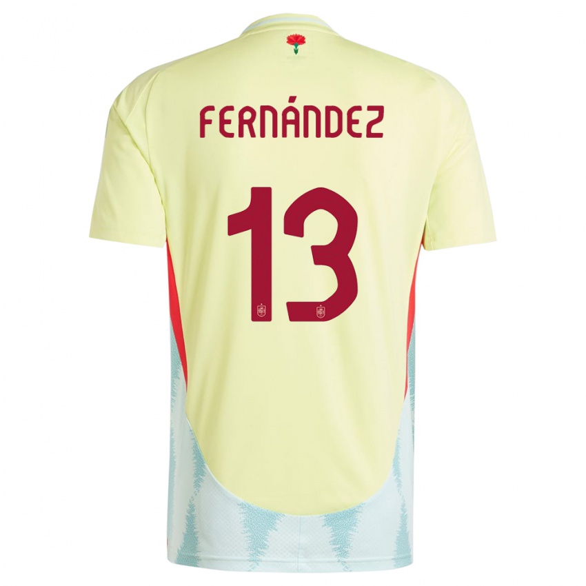 Kinder Spanien Cesar Fernandez #13 Gelb Auswärtstrikot Trikot 24-26 T-Shirt