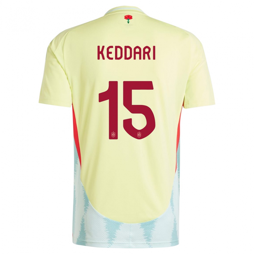 Kinder Spanien Wassim Keddari #15 Gelb Auswärtstrikot Trikot 24-26 T-Shirt