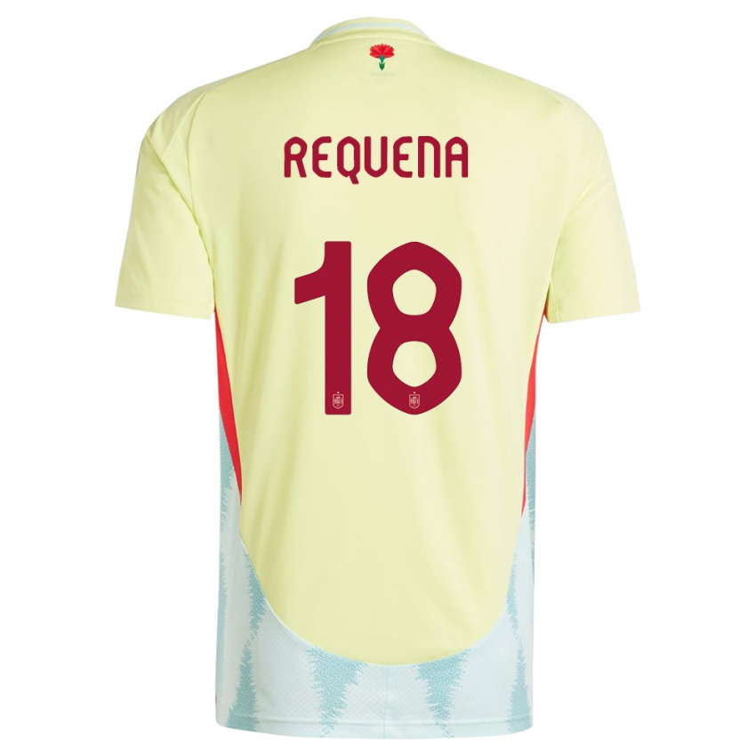 Kinder Spanien Daniel Requena #18 Gelb Auswärtstrikot Trikot 24-26 T-Shirt