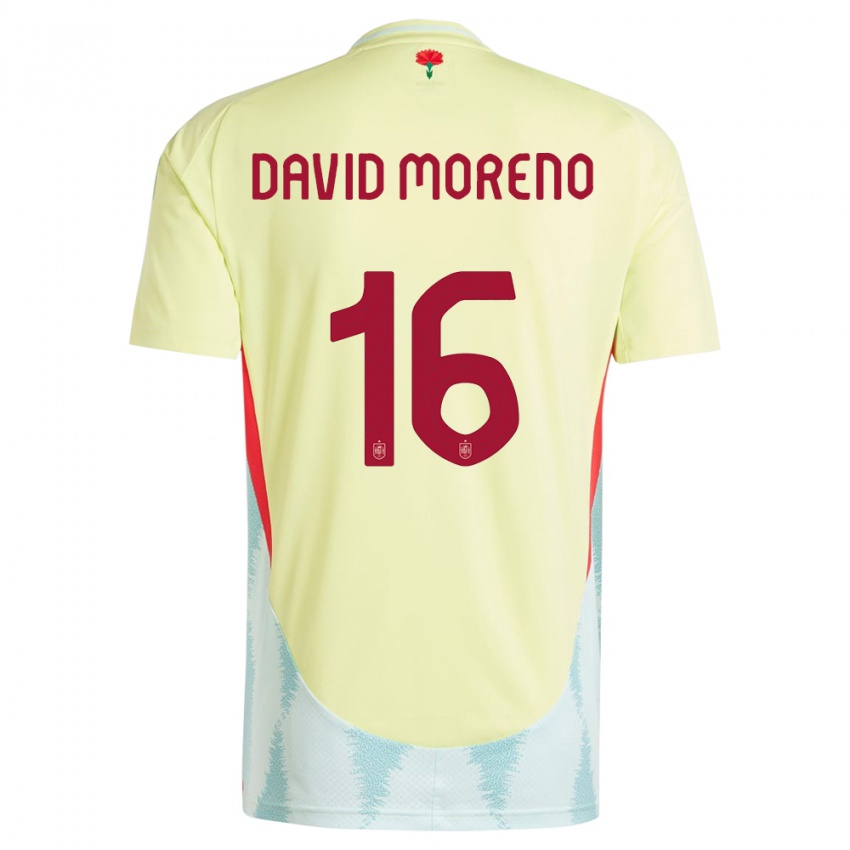 Kinder Spanien Antonio David Moreno #16 Gelb Auswärtstrikot Trikot 24-26 T-Shirt