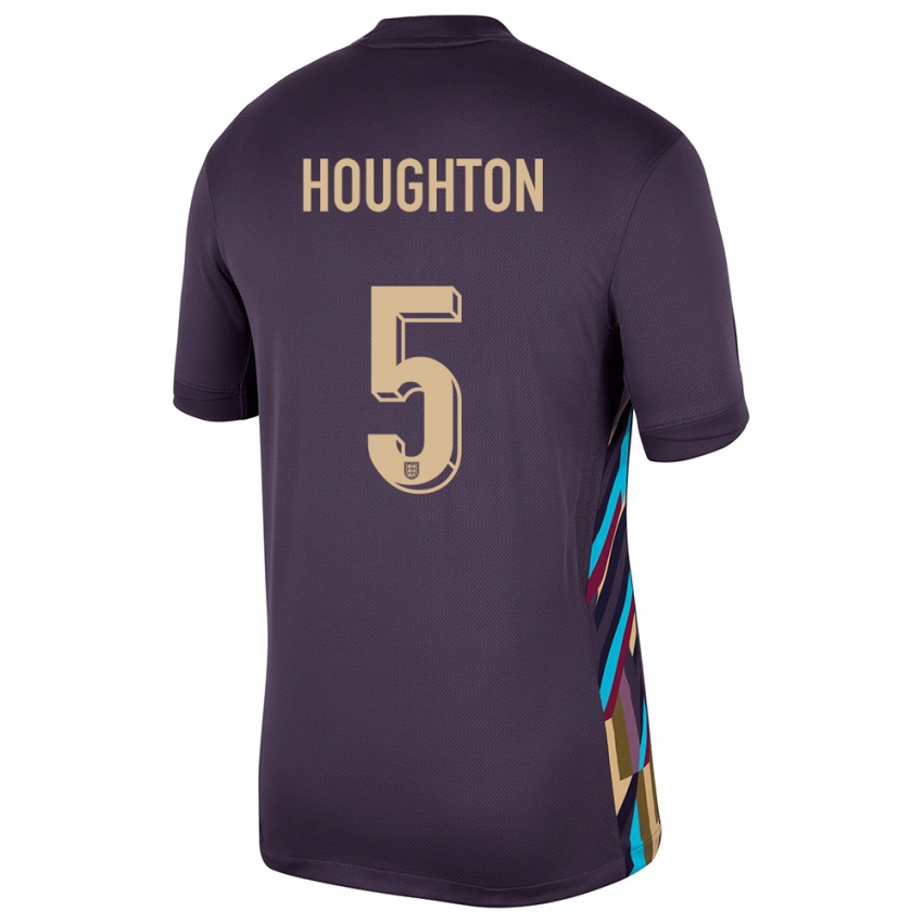 Kinder England Steph Houghton #5 Dunkle Rosine Auswärtstrikot Trikot 24-26 T-Shirt