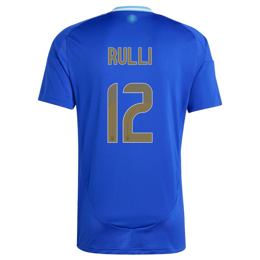 Kinder Argentinien Geronimo Rulli #12 Blau Auswärtstrikot Trikot 24-26 T-Shirt