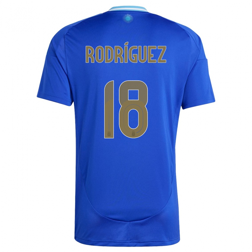 Kinder Argentinien Guido Rodriguez #18 Blau Auswärtstrikot Trikot 24-26 T-Shirt