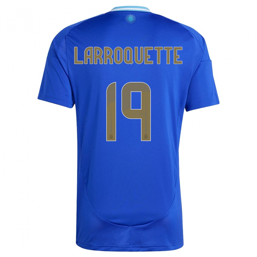 Kinder Argentinien Mariana Larroquette #19 Blau Auswärtstrikot Trikot 24-26 T-Shirt