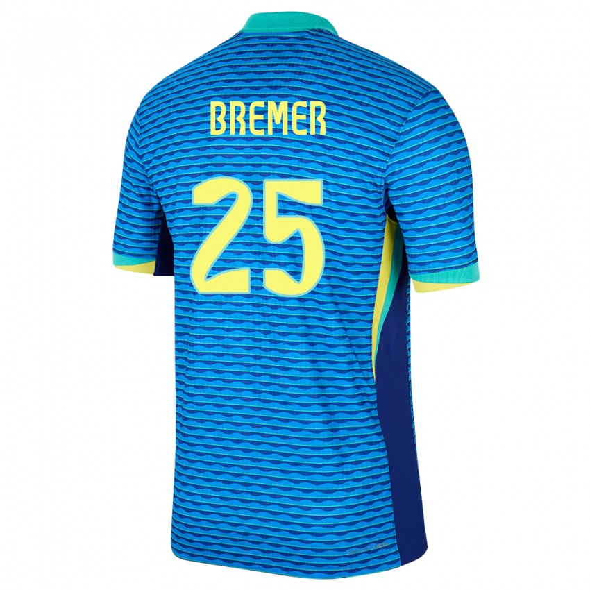 Kinder Brasilien Bremer #25 Blau Auswärtstrikot Trikot 24-26 T-Shirt