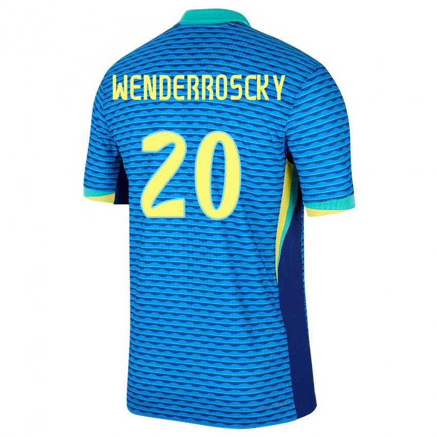 Kinder Brasilien Arthur Wenderroscky #20 Blau Auswärtstrikot Trikot 24-26 T-Shirt