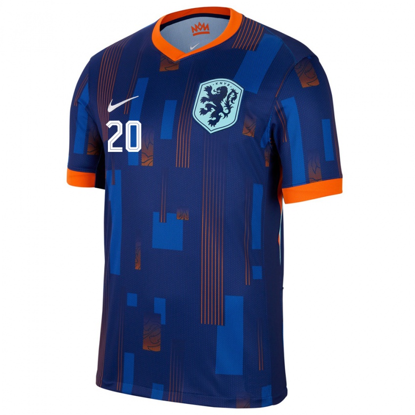 Kinder Niederlande Dominique Janssen #20 Blau Auswärtstrikot Trikot 24-26 T-Shirt