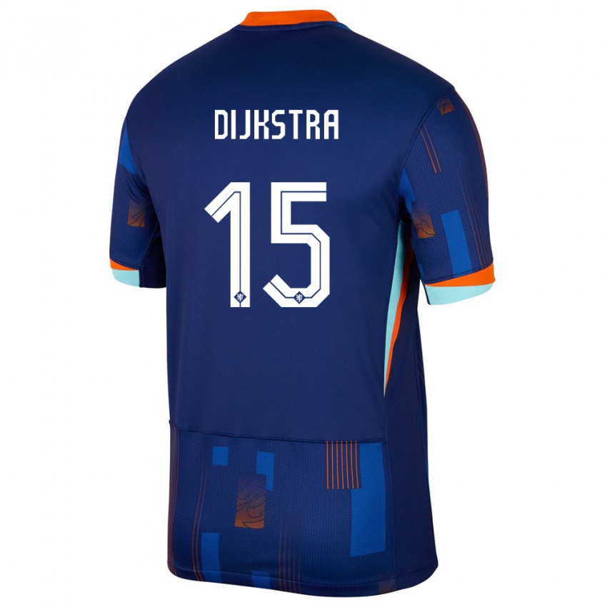 Kinder Niederlande Caitlin Dijkstra #15 Blau Auswärtstrikot Trikot 24-26 T-Shirt