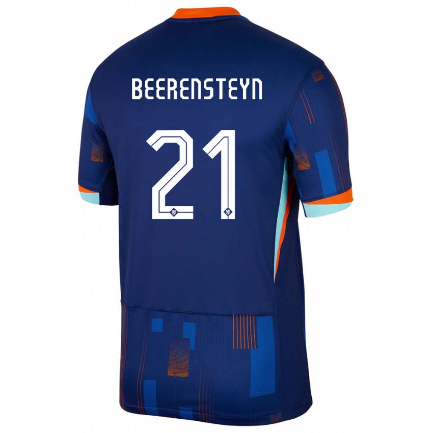 Kinder Niederlande Lineth Beerensteyn #21 Blau Auswärtstrikot Trikot 24-26 T-Shirt