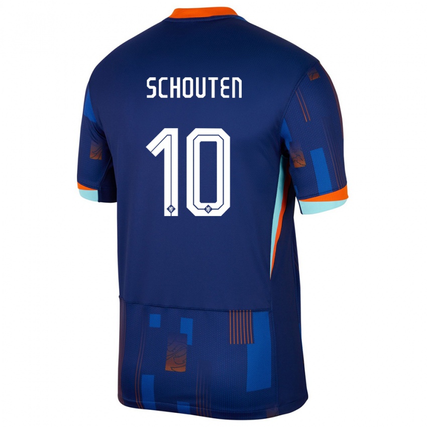 Kinder Niederlande Lewis Schouten #10 Blau Auswärtstrikot Trikot 24-26 T-Shirt