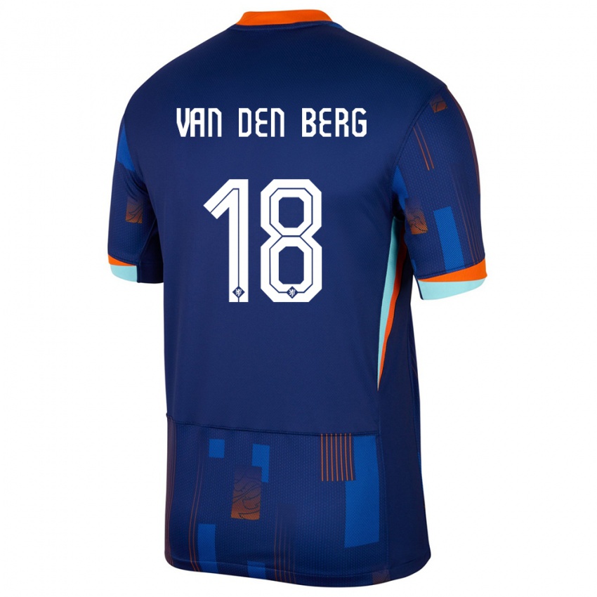 Kinder Niederlande Rav Van Den Berg #18 Blau Auswärtstrikot Trikot 24-26 T-Shirt