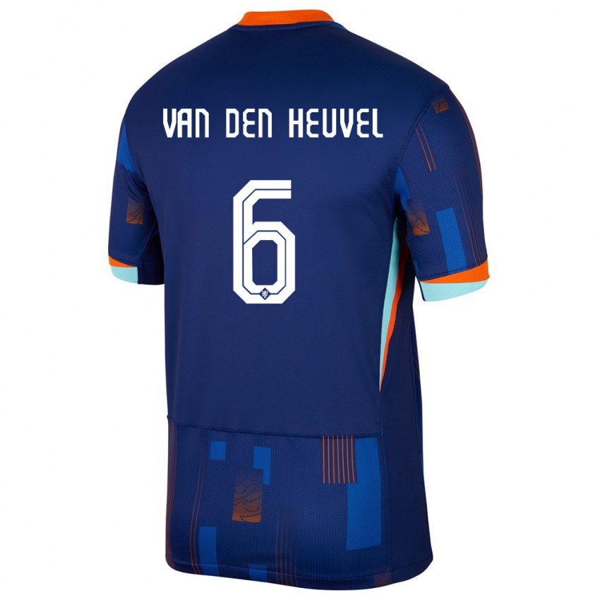 Kinder Niederlande Tim Van Den Heuvel #6 Blau Auswärtstrikot Trikot 24-26 T-Shirt