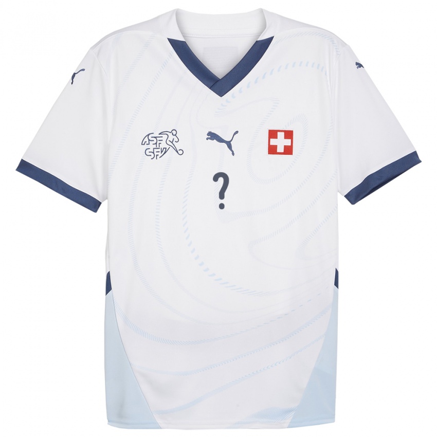 Kinder Schweiz Ihren Namen #0 Weiß Auswärtstrikot Trikot 24-26 T-Shirt