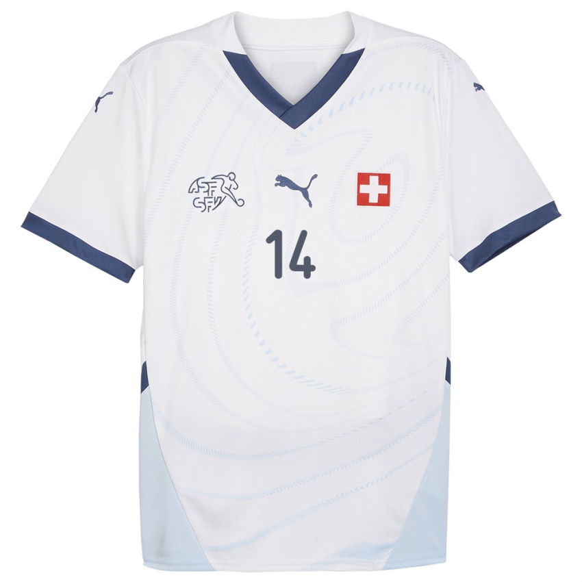 Kinder Schweiz Rahel Kiwic #14 Weiß Auswärtstrikot Trikot 24-26 T-Shirt