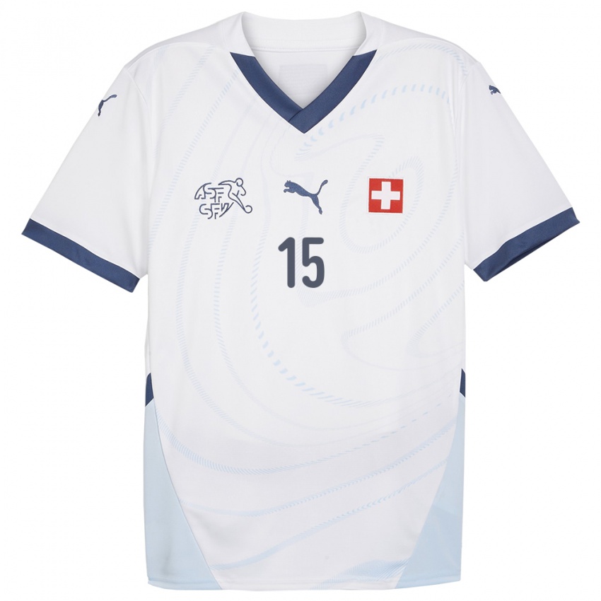 Kinder Schweiz Aurele Amenda #15 Weiß Auswärtstrikot Trikot 24-26 T-Shirt