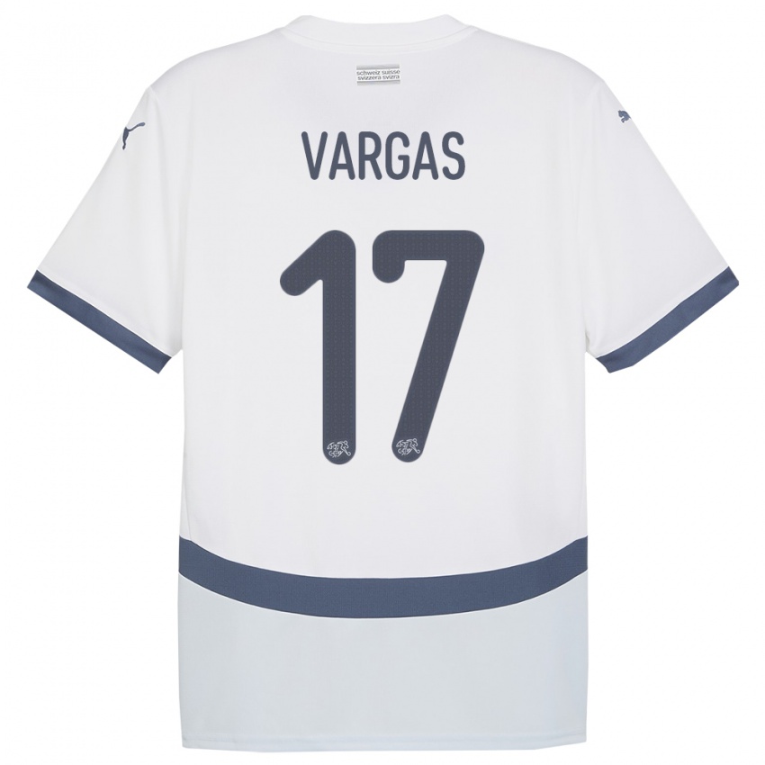 Kinder Schweiz Ruben Vargas #17 Weiß Auswärtstrikot Trikot 24-26 T-Shirt