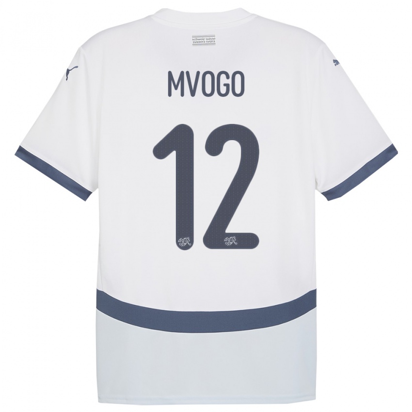 Kinder Schweiz Yvon Mvogo #12 Weiß Auswärtstrikot Trikot 24-26 T-Shirt