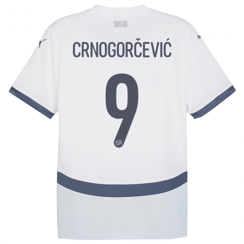 Kinder Schweiz Ana Maria Crnogorcevic #9 Weiß Auswärtstrikot Trikot 24-26 T-Shirt