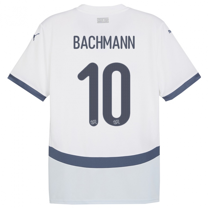 Kinder Schweiz Ramona Bachmann #10 Weiß Auswärtstrikot Trikot 24-26 T-Shirt