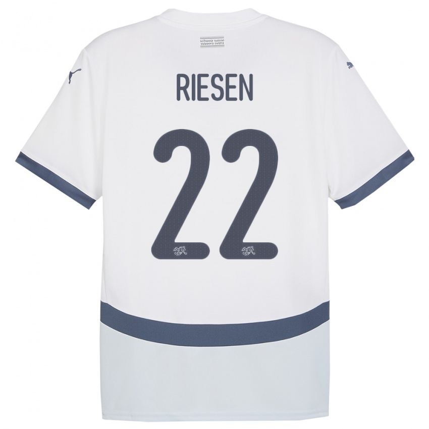 Kinder Schweiz Nadine Riesen #22 Weiß Auswärtstrikot Trikot 24-26 T-Shirt